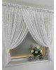 Firana zakładana Kropki Silver 400x160 taśma