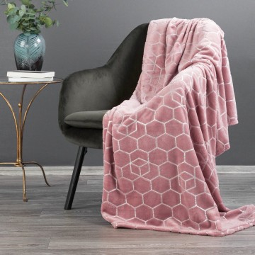 Koc flanelowy Malibu Różowy